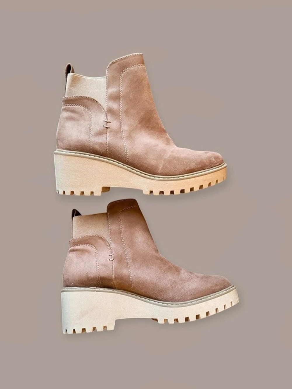 DV by Dolce Vita Rielle Platform Wedge Booties in Brown US 7 Like New